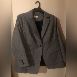 LOFT Gray Structured Blazer Size 18